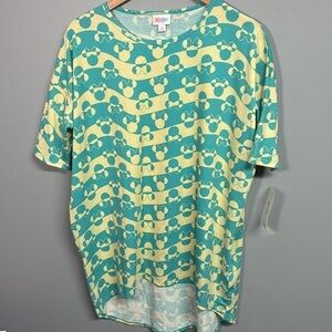 LuLaRoe Irma Short Sleeve Tee with Disney Pattern